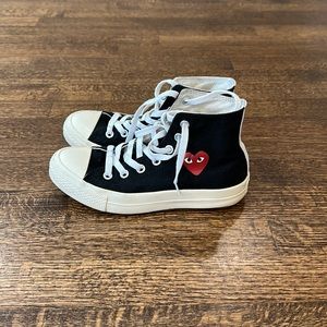 Comme des Garçons Play Converse Black Hightops ❤️👟✨❤️